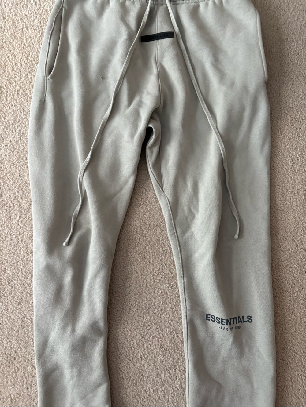 Fear of God Essentials Beige Sweatpants with Logo